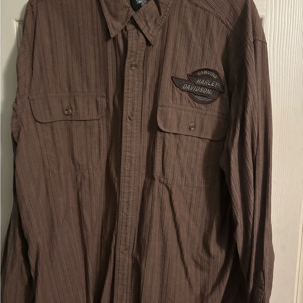 Harley-Davidson Brown Casual Button Down Shirt